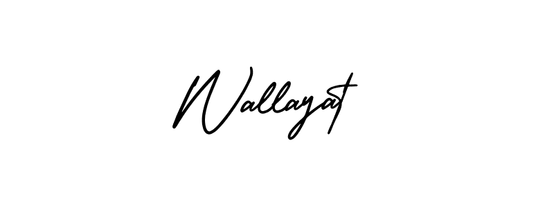 How to make Wallayat signature? AmerikaSignatureDemo-Regular is a professional autograph style. Create handwritten signature for Wallayat name. Wallayat signature style 3 images and pictures png