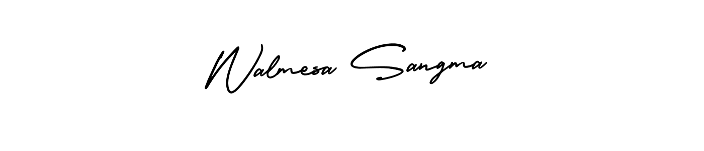 How to make Walmesa Sangma name signature. Use AmerikaSignatureDemo-Regular style for creating short signs online. This is the latest handwritten sign. Walmesa Sangma signature style 3 images and pictures png