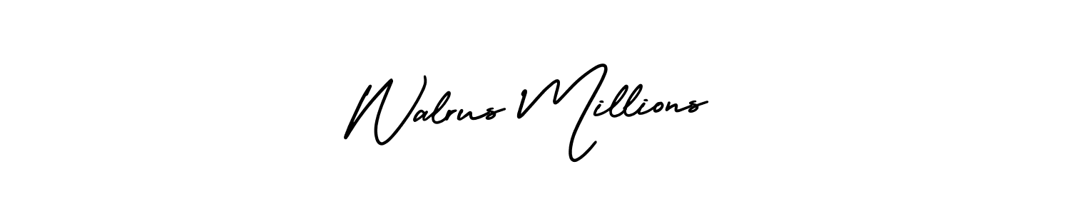 It looks lik you need a new signature style for name Walrus Millions. Design unique handwritten (AmerikaSignatureDemo-Regular) signature with our free signature maker in just a few clicks. Walrus Millions signature style 3 images and pictures png