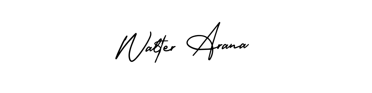 Design your own signature with our free online signature maker. With this signature software, you can create a handwritten (AmerikaSignatureDemo-Regular) signature for name Walter Arana. Walter Arana signature style 3 images and pictures png