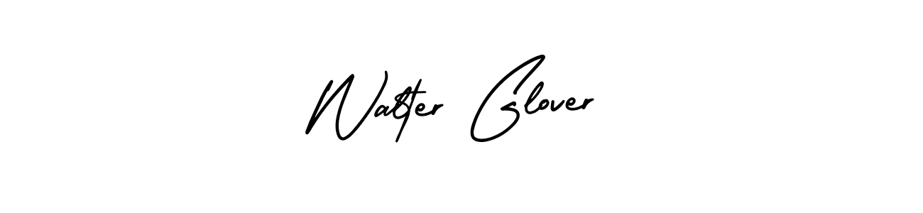 You should practise on your own different ways (AmerikaSignatureDemo-Regular) to write your name (Walter Glover) in signature. don't let someone else do it for you. Walter Glover signature style 3 images and pictures png