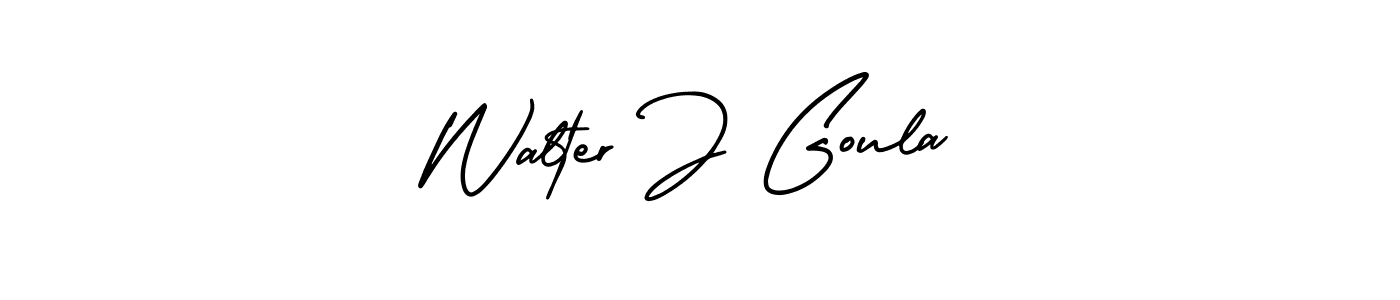 How to make Walter J Goula name signature. Use AmerikaSignatureDemo-Regular style for creating short signs online. This is the latest handwritten sign. Walter J Goula signature style 3 images and pictures png