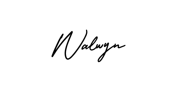 How to make Walwyn name signature. Use AmerikaSignatureDemo-Regular style for creating short signs online. This is the latest handwritten sign. Walwyn signature style 3 images and pictures png