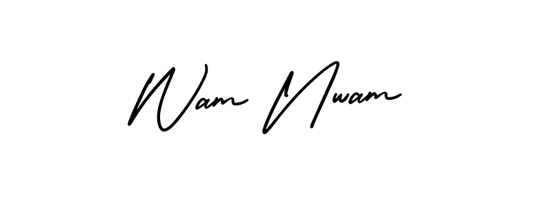 How to Draw Wam Nwam signature style? AmerikaSignatureDemo-Regular is a latest design signature styles for name Wam Nwam. Wam Nwam signature style 3 images and pictures png