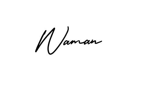 How to make Waman signature? AmerikaSignatureDemo-Regular is a professional autograph style. Create handwritten signature for Waman name. Waman signature style 3 images and pictures png