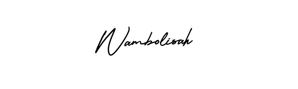 How to make Wambolisah signature? AmerikaSignatureDemo-Regular is a professional autograph style. Create handwritten signature for Wambolisah name. Wambolisah signature style 3 images and pictures png