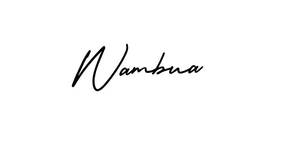 Create a beautiful signature design for name Wambua. With this signature (AmerikaSignatureDemo-Regular) fonts, you can make a handwritten signature for free. Wambua signature style 3 images and pictures png