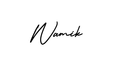Make a beautiful signature design for name Wamik. With this signature (AmerikaSignatureDemo-Regular) style, you can create a handwritten signature for free. Wamik signature style 3 images and pictures png