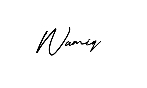 if you are searching for the best signature style for your name Wamiq. so please give up your signature search. here we have designed multiple signature styles  using AmerikaSignatureDemo-Regular. Wamiq signature style 3 images and pictures png