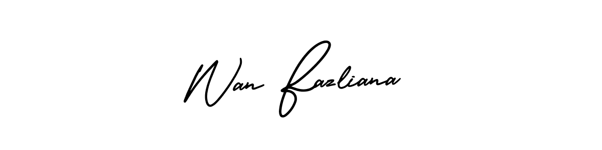 You can use this online signature creator to create a handwritten signature for the name Wan Fazliana. This is the best online autograph maker. Wan Fazliana signature style 3 images and pictures png