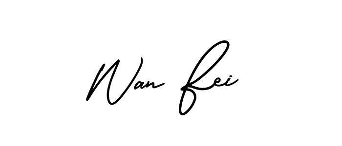 It looks lik you need a new signature style for name Wan Fei. Design unique handwritten (AmerikaSignatureDemo-Regular) signature with our free signature maker in just a few clicks. Wan Fei signature style 3 images and pictures png