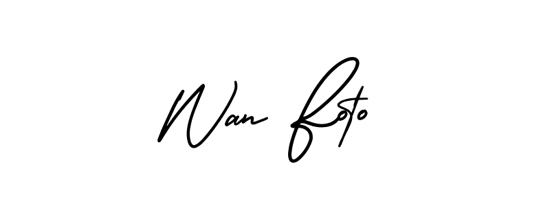 Make a beautiful signature design for name Wan Foto. With this signature (AmerikaSignatureDemo-Regular) style, you can create a handwritten signature for free. Wan Foto signature style 3 images and pictures png