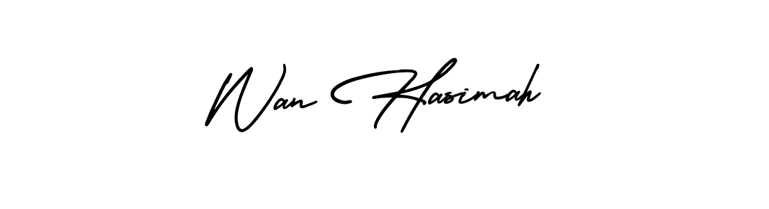 This is the best signature style for the Wan Hasimah name. Also you like these signature font (AmerikaSignatureDemo-Regular). Mix name signature. Wan Hasimah signature style 3 images and pictures png