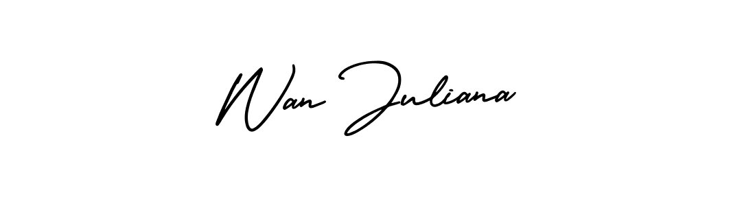 It looks lik you need a new signature style for name Wan Juliana. Design unique handwritten (AmerikaSignatureDemo-Regular) signature with our free signature maker in just a few clicks. Wan Juliana signature style 3 images and pictures png