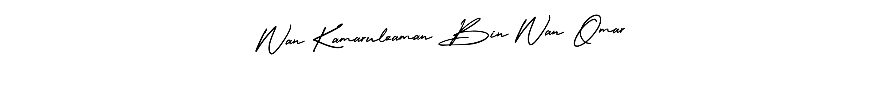 AmerikaSignatureDemo-Regular is a professional signature style that is perfect for those who want to add a touch of class to their signature. It is also a great choice for those who want to make their signature more unique. Get Wan Kamarulzaman Bin Wan Omar name to fancy signature for free. Wan Kamarulzaman Bin Wan Omar signature style 3 images and pictures png