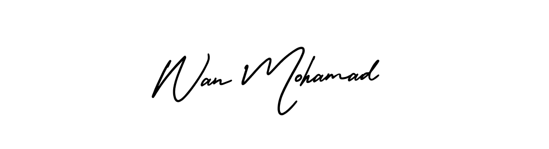 It looks lik you need a new signature style for name Wan Mohamad. Design unique handwritten (AmerikaSignatureDemo-Regular) signature with our free signature maker in just a few clicks. Wan Mohamad signature style 3 images and pictures png