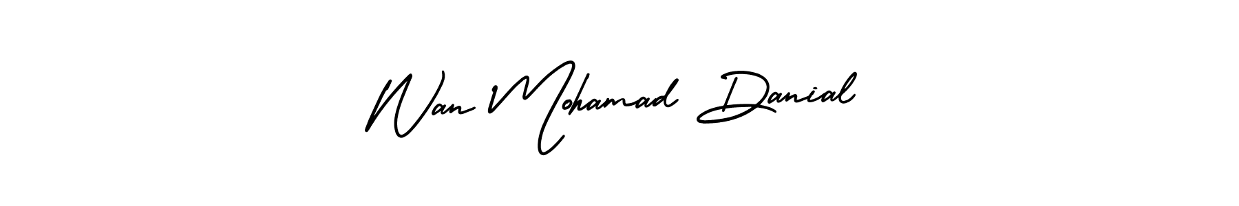 AmerikaSignatureDemo-Regular is a professional signature style that is perfect for those who want to add a touch of class to their signature. It is also a great choice for those who want to make their signature more unique. Get Wan Mohamad Danial name to fancy signature for free. Wan Mohamad Danial signature style 3 images and pictures png