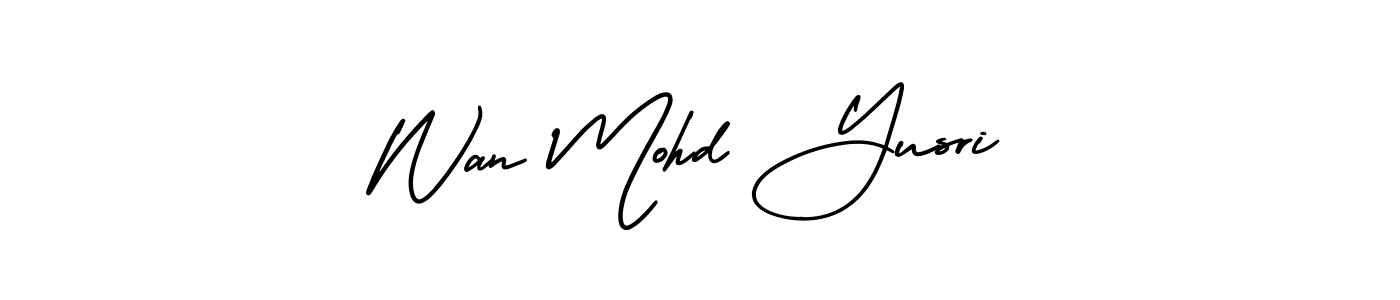 This is the best signature style for the Wan Mohd Yusri name. Also you like these signature font (AmerikaSignatureDemo-Regular). Mix name signature. Wan Mohd Yusri signature style 3 images and pictures png