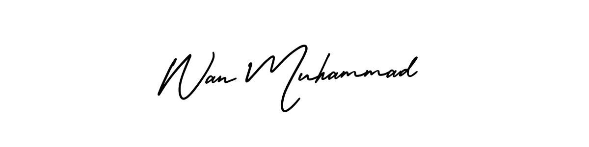 Design your own signature with our free online signature maker. With this signature software, you can create a handwritten (AmerikaSignatureDemo-Regular) signature for name Wan Muhammad. Wan Muhammad signature style 3 images and pictures png