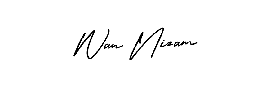 Best and Professional Signature Style for Wan Nizam. AmerikaSignatureDemo-Regular Best Signature Style Collection. Wan Nizam signature style 3 images and pictures png