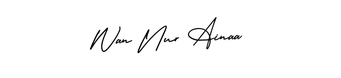 How to Draw Wan Nur Ainaa signature style? AmerikaSignatureDemo-Regular is a latest design signature styles for name Wan Nur Ainaa. Wan Nur Ainaa signature style 3 images and pictures png