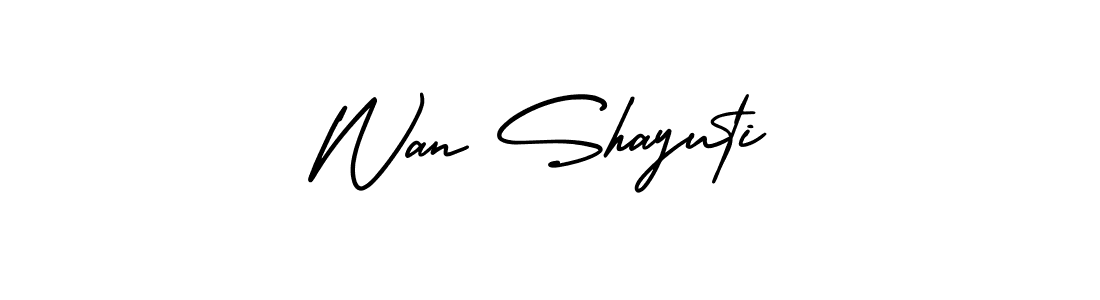 It looks lik you need a new signature style for name Wan Shayuti. Design unique handwritten (AmerikaSignatureDemo-Regular) signature with our free signature maker in just a few clicks. Wan Shayuti signature style 3 images and pictures png
