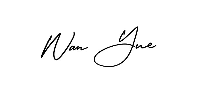 Wan Yue stylish signature style. Best Handwritten Sign (AmerikaSignatureDemo-Regular) for my name. Handwritten Signature Collection Ideas for my name Wan Yue. Wan Yue signature style 3 images and pictures png