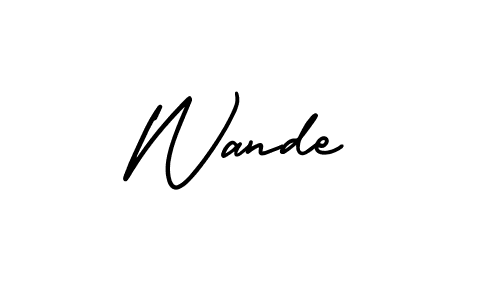 Use a signature maker to create a handwritten signature online. With this signature software, you can design (AmerikaSignatureDemo-Regular) your own signature for name Wande. Wande signature style 3 images and pictures png