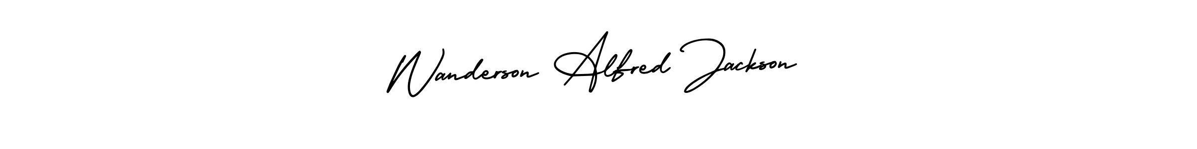 Also You can easily find your signature by using the search form. We will create Wanderson Alfred Jackson name handwritten signature images for you free of cost using AmerikaSignatureDemo-Regular sign style. Wanderson Alfred Jackson signature style 3 images and pictures png