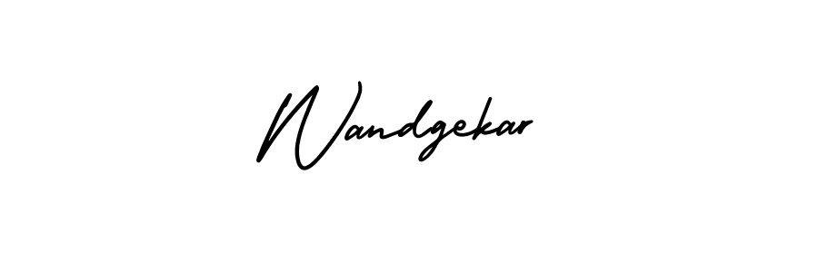You should practise on your own different ways (AmerikaSignatureDemo-Regular) to write your name (Wandgekar) in signature. don't let someone else do it for you. Wandgekar signature style 3 images and pictures png