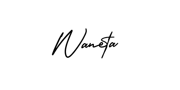 It looks lik you need a new signature style for name Waneta. Design unique handwritten (AmerikaSignatureDemo-Regular) signature with our free signature maker in just a few clicks. Waneta signature style 3 images and pictures png
