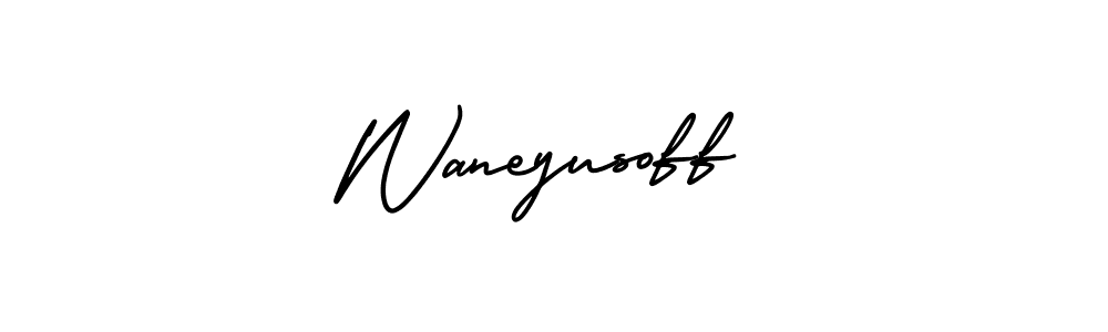 This is the best signature style for the Waneyusoff name. Also you like these signature font (AmerikaSignatureDemo-Regular). Mix name signature. Waneyusoff signature style 3 images and pictures png