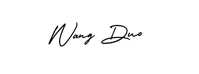 How to Draw Wang Duo signature style? AmerikaSignatureDemo-Regular is a latest design signature styles for name Wang Duo. Wang Duo signature style 3 images and pictures png