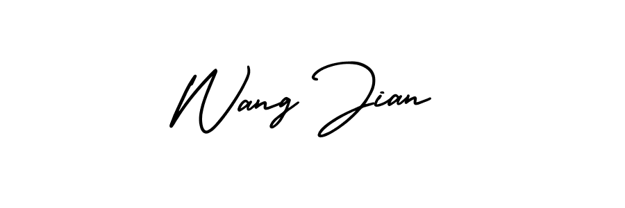 Design your own signature with our free online signature maker. With this signature software, you can create a handwritten (AmerikaSignatureDemo-Regular) signature for name Wang Jian. Wang Jian signature style 3 images and pictures png