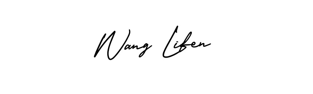 AmerikaSignatureDemo-Regular is a professional signature style that is perfect for those who want to add a touch of class to their signature. It is also a great choice for those who want to make their signature more unique. Get Wang Lifen name to fancy signature for free. Wang Lifen signature style 3 images and pictures png