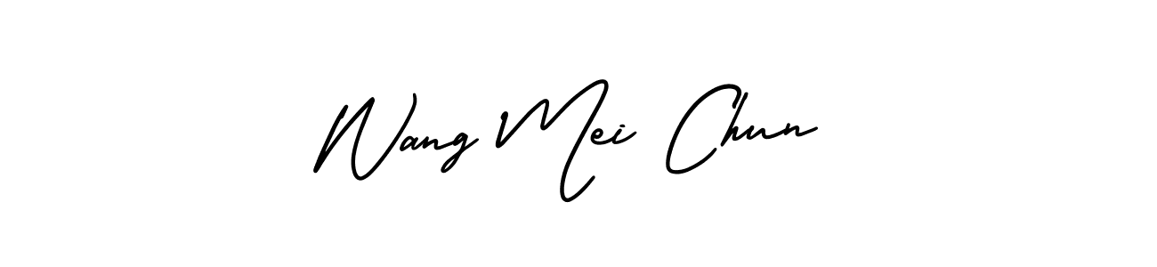 if you are searching for the best signature style for your name Wang Mei Chun. so please give up your signature search. here we have designed multiple signature styles  using AmerikaSignatureDemo-Regular. Wang Mei Chun signature style 3 images and pictures png