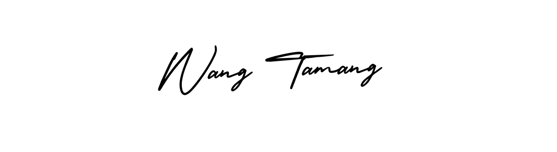 How to Draw Wang Tamang signature style? AmerikaSignatureDemo-Regular is a latest design signature styles for name Wang Tamang. Wang Tamang signature style 3 images and pictures png