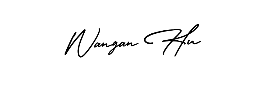This is the best signature style for the Wangan Hu name. Also you like these signature font (AmerikaSignatureDemo-Regular). Mix name signature. Wangan Hu signature style 3 images and pictures png