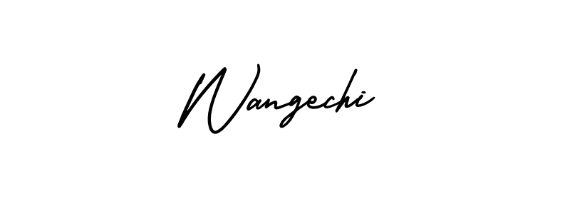 The best way (AmerikaSignatureDemo-Regular) to make a short signature is to pick only two or three words in your name. The name Wangechi include a total of six letters. For converting this name. Wangechi signature style 3 images and pictures png