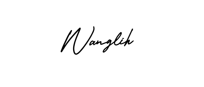 Make a beautiful signature design for name Wanglih. With this signature (AmerikaSignatureDemo-Regular) style, you can create a handwritten signature for free. Wanglih signature style 3 images and pictures png