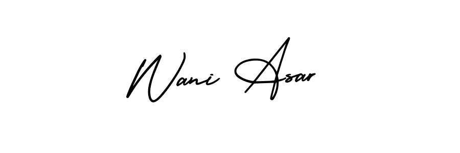 AmerikaSignatureDemo-Regular is a professional signature style that is perfect for those who want to add a touch of class to their signature. It is also a great choice for those who want to make their signature more unique. Get Wani Asar name to fancy signature for free. Wani Asar signature style 3 images and pictures png