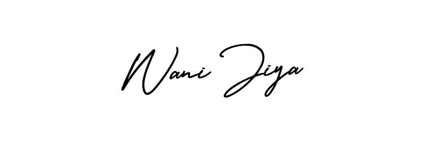 Create a beautiful signature design for name Wani Jiya. With this signature (AmerikaSignatureDemo-Regular) fonts, you can make a handwritten signature for free. Wani Jiya signature style 3 images and pictures png