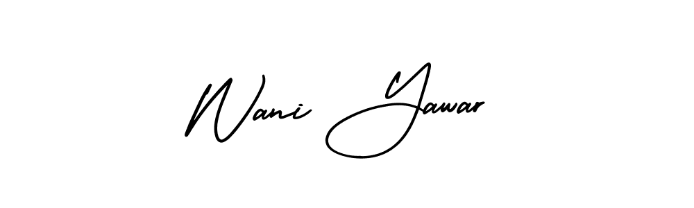 Make a beautiful signature design for name Wani Yawar. With this signature (AmerikaSignatureDemo-Regular) style, you can create a handwritten signature for free. Wani Yawar signature style 3 images and pictures png