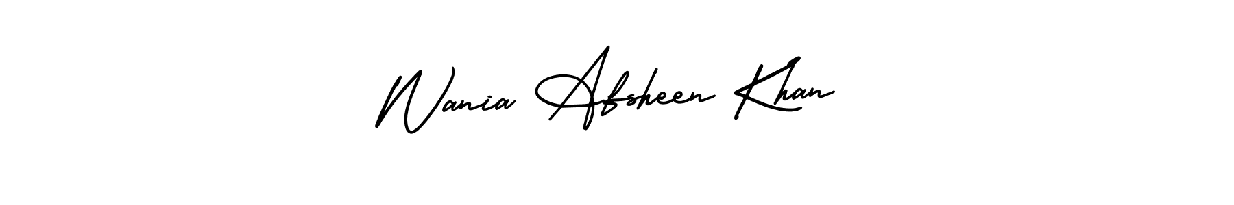 AmerikaSignatureDemo-Regular is a professional signature style that is perfect for those who want to add a touch of class to their signature. It is also a great choice for those who want to make their signature more unique. Get Wania Afsheen Khan name to fancy signature for free. Wania Afsheen Khan signature style 3 images and pictures png