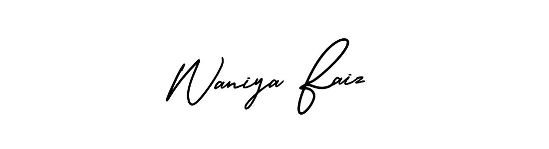 Best and Professional Signature Style for Waniya Faiz. AmerikaSignatureDemo-Regular Best Signature Style Collection. Waniya Faiz signature style 3 images and pictures png
