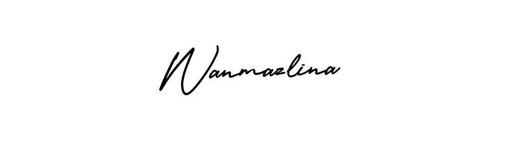 AmerikaSignatureDemo-Regular is a professional signature style that is perfect for those who want to add a touch of class to their signature. It is also a great choice for those who want to make their signature more unique. Get Wanmazlina name to fancy signature for free. Wanmazlina signature style 3 images and pictures png