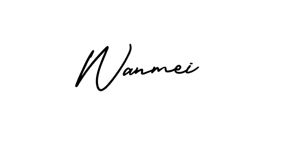 Wanmei stylish signature style. Best Handwritten Sign (AmerikaSignatureDemo-Regular) for my name. Handwritten Signature Collection Ideas for my name Wanmei. Wanmei signature style 3 images and pictures png