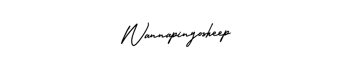 How to make Wannapinyosheep signature? AmerikaSignatureDemo-Regular is a professional autograph style. Create handwritten signature for Wannapinyosheep name. Wannapinyosheep signature style 3 images and pictures png