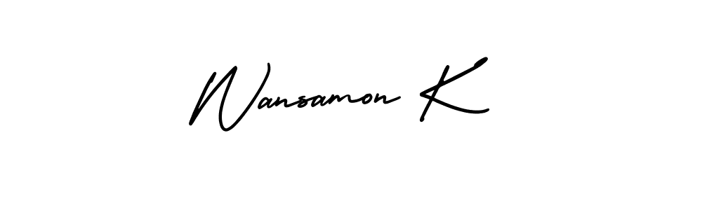 Once you've used our free online signature maker to create your best signature AmerikaSignatureDemo-Regular style, it's time to enjoy all of the benefits that Wansamon K name signing documents. Wansamon K signature style 3 images and pictures png