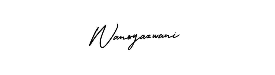 Wansyazwani stylish signature style. Best Handwritten Sign (AmerikaSignatureDemo-Regular) for my name. Handwritten Signature Collection Ideas for my name Wansyazwani. Wansyazwani signature style 3 images and pictures png
